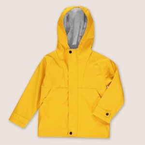 Yellow Hooded Rain Jacket